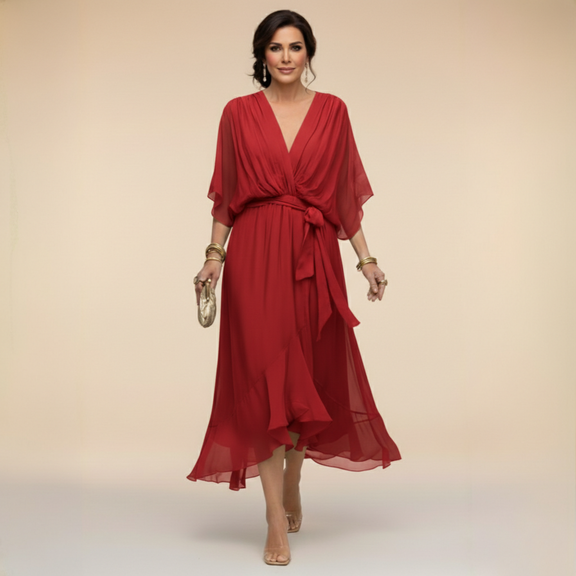 Vestidos Arabella Valmont — feminidad que te transforma | Vestido Silhouette Escote V Fluido