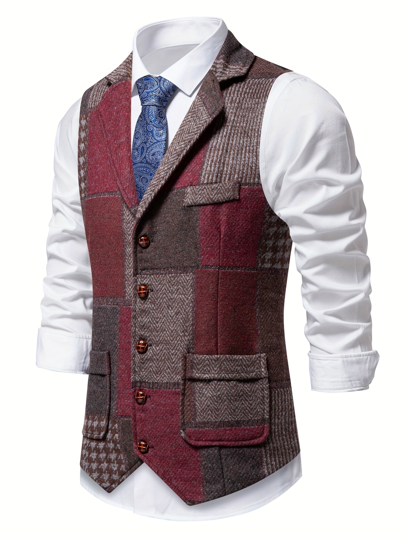 Chalecos Leo Valmont — estilo sin esfuerzo en cada capa | Chaleco Tweed Patchwork Motivo Espiga