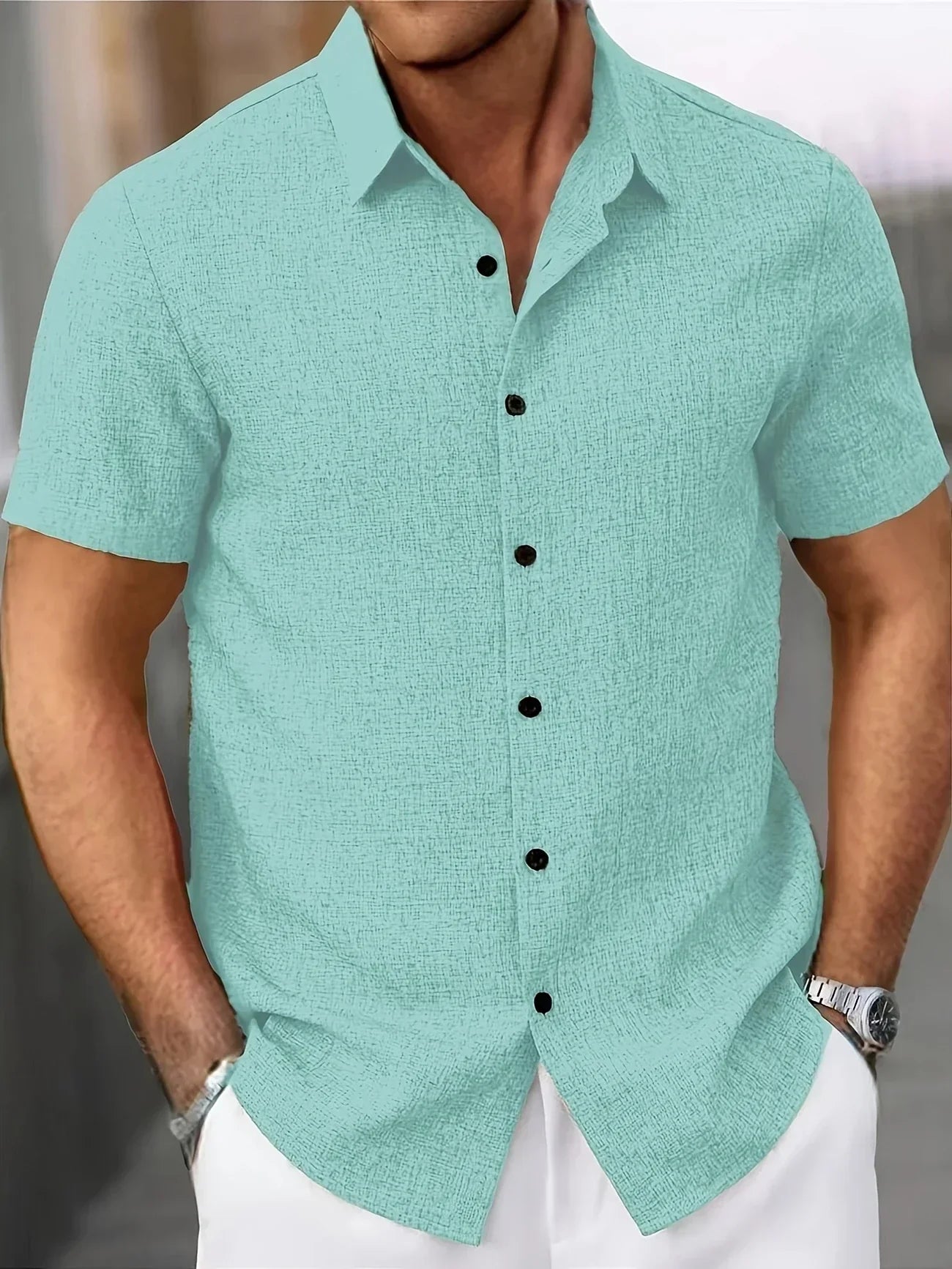 Camisa Lin Valmont — Distinción sin esfuerzo | Beige