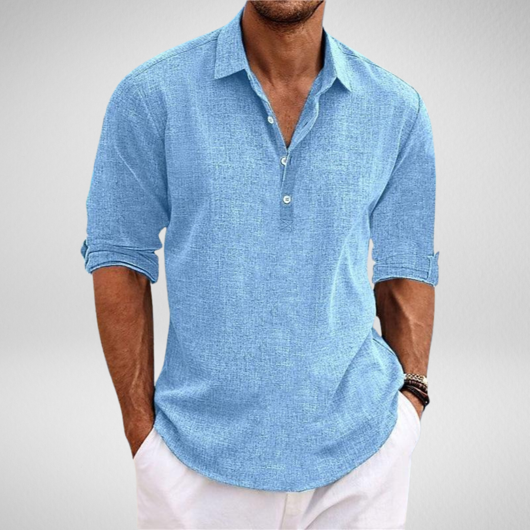 Camisa Bastien Valmont — Casual de Algodón | Azul, Beige, Negro, Blanco y Gris