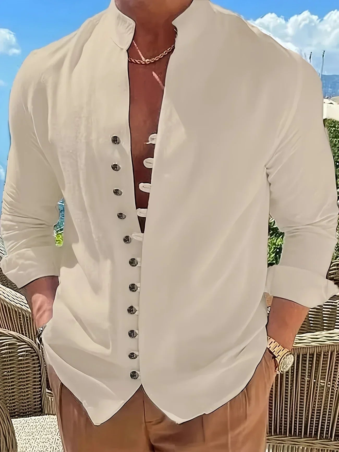Camisa Coton Long Valmont — Distinción sin esfuerzo | Blanco