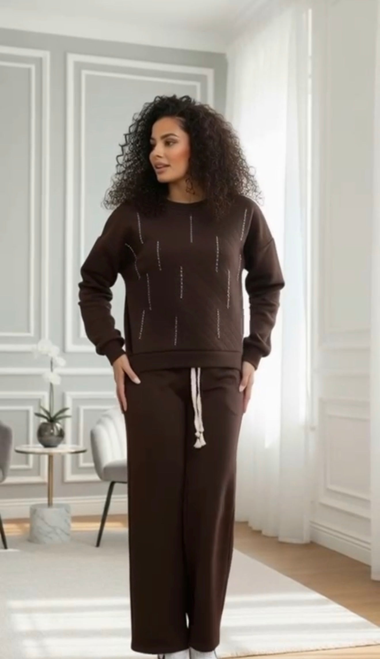 Stella Glam Valmont — Conjunto Sudadera & Pantalón Glitter | Noche que Deslumbra