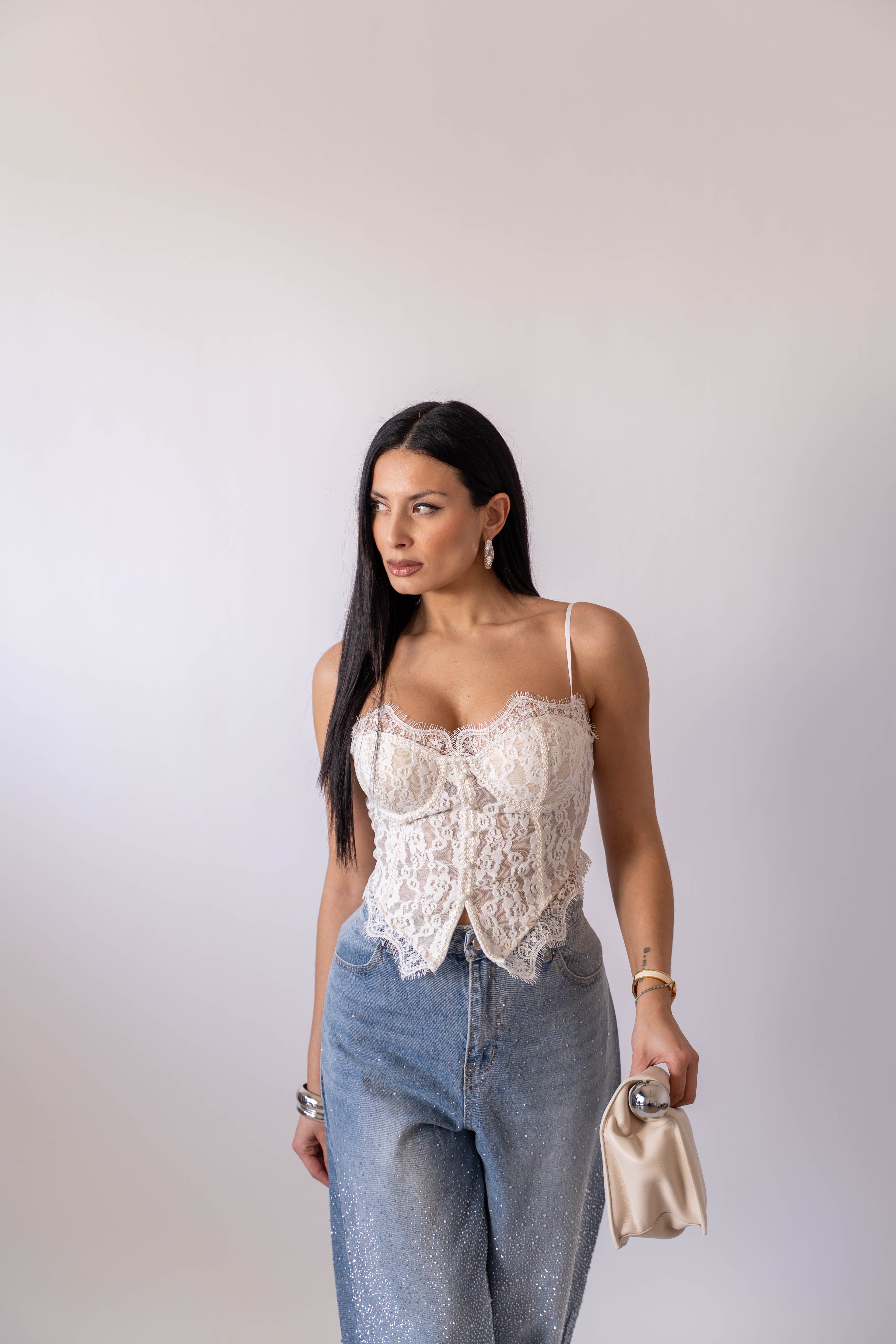 Blanc Valmont — Top Corsé Blanco | Pureza & Actitud