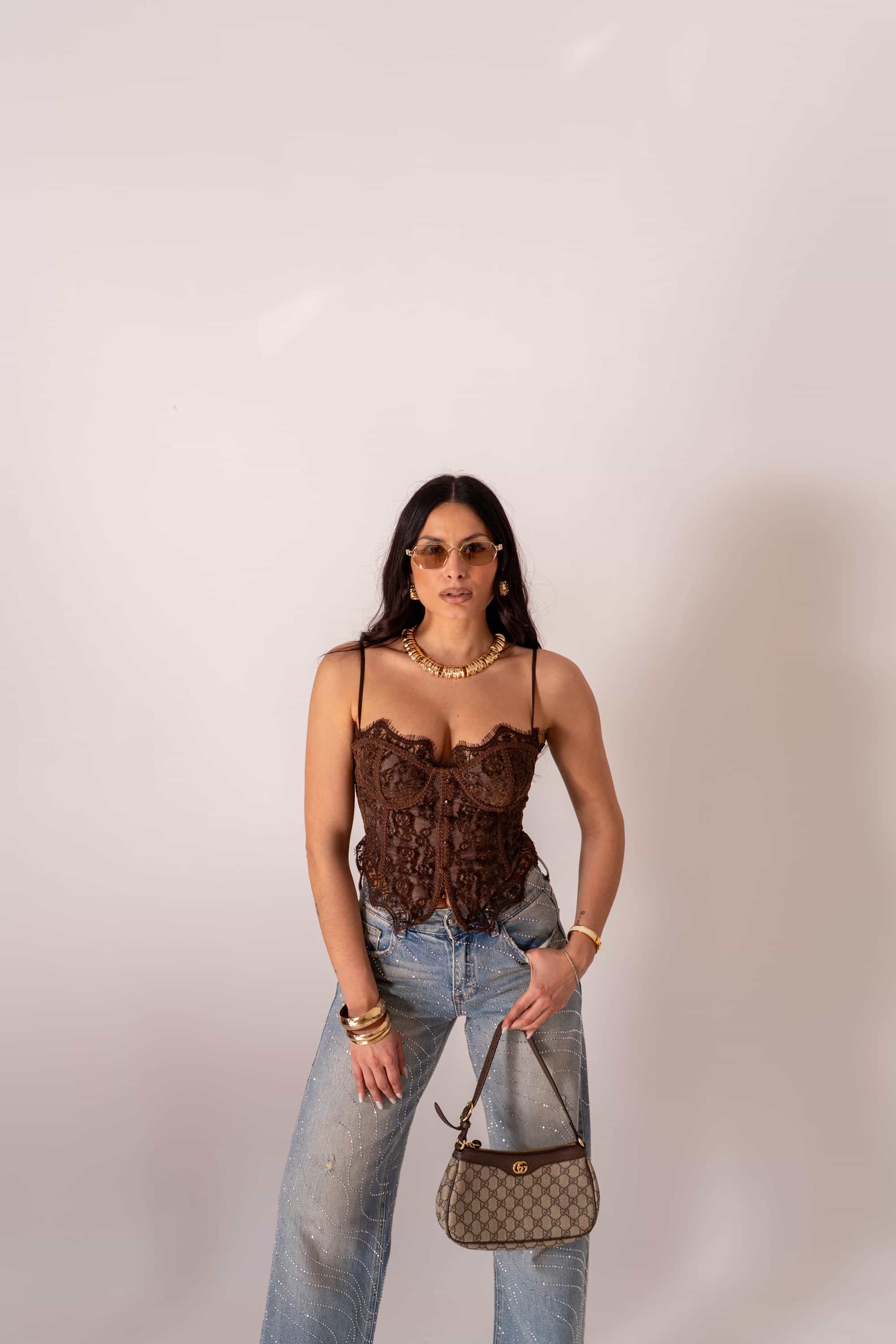 Caramel Valmont — Top Corsé Marrón | Calidez Audaz