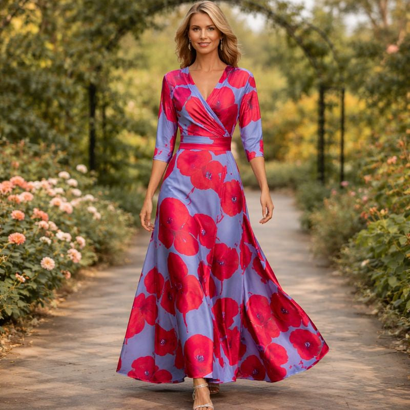Lillian Valmont — Vestido Maxi Cruzado Fluido | Feminidad 2026