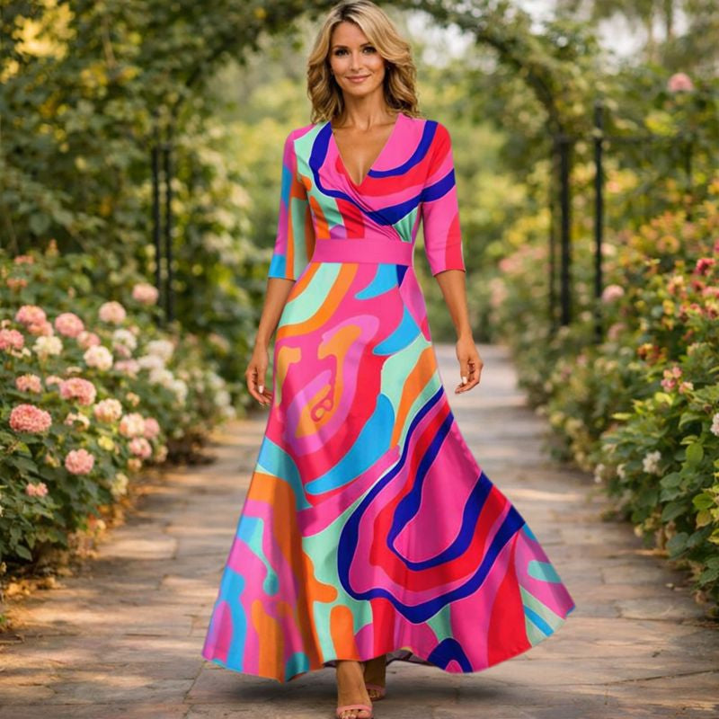 Lillian Valmont — Vestido Maxi Cruzado Fluido | Feminidad 2026