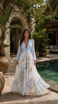 Florencia Valmont — Vestido Maxi Bicolor Falda Floral | Bali