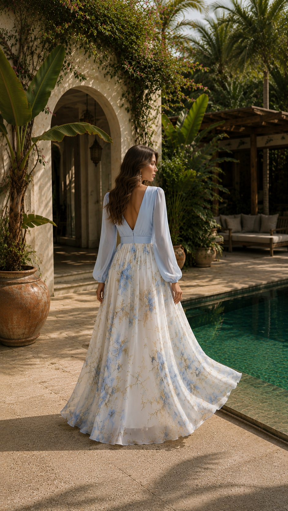 Florencia Valmont — Vestido Maxi Bicolor Falda Floral | Bali