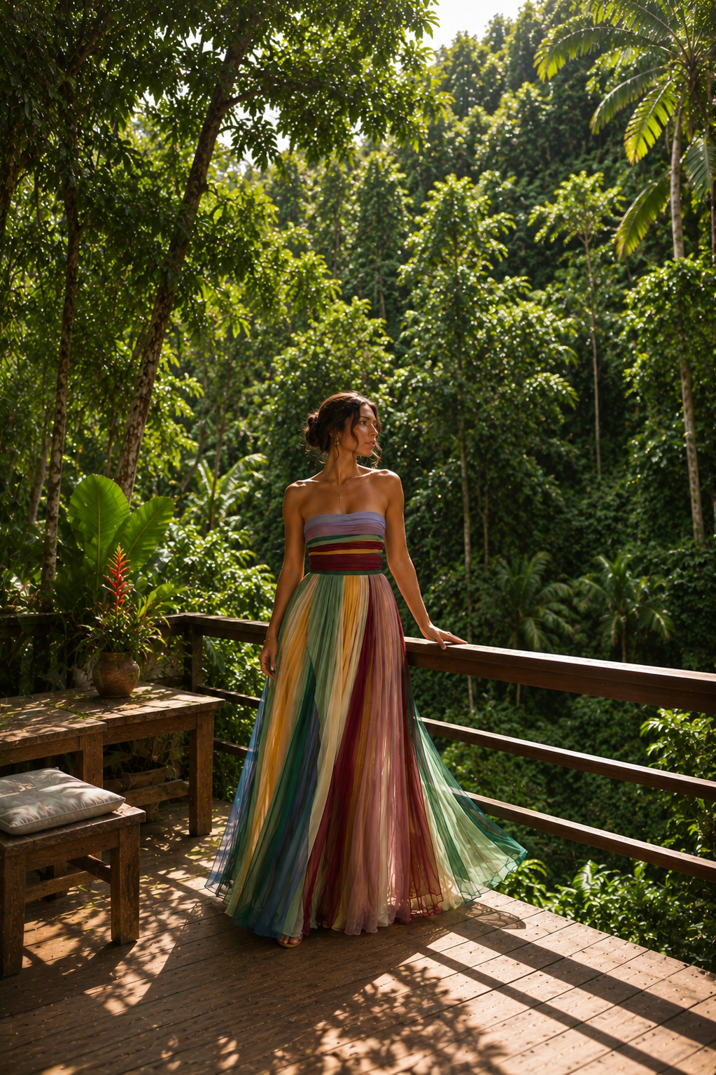 Thirza Valmont — Vestido Plisado Multicolor | Edición Especial Bali