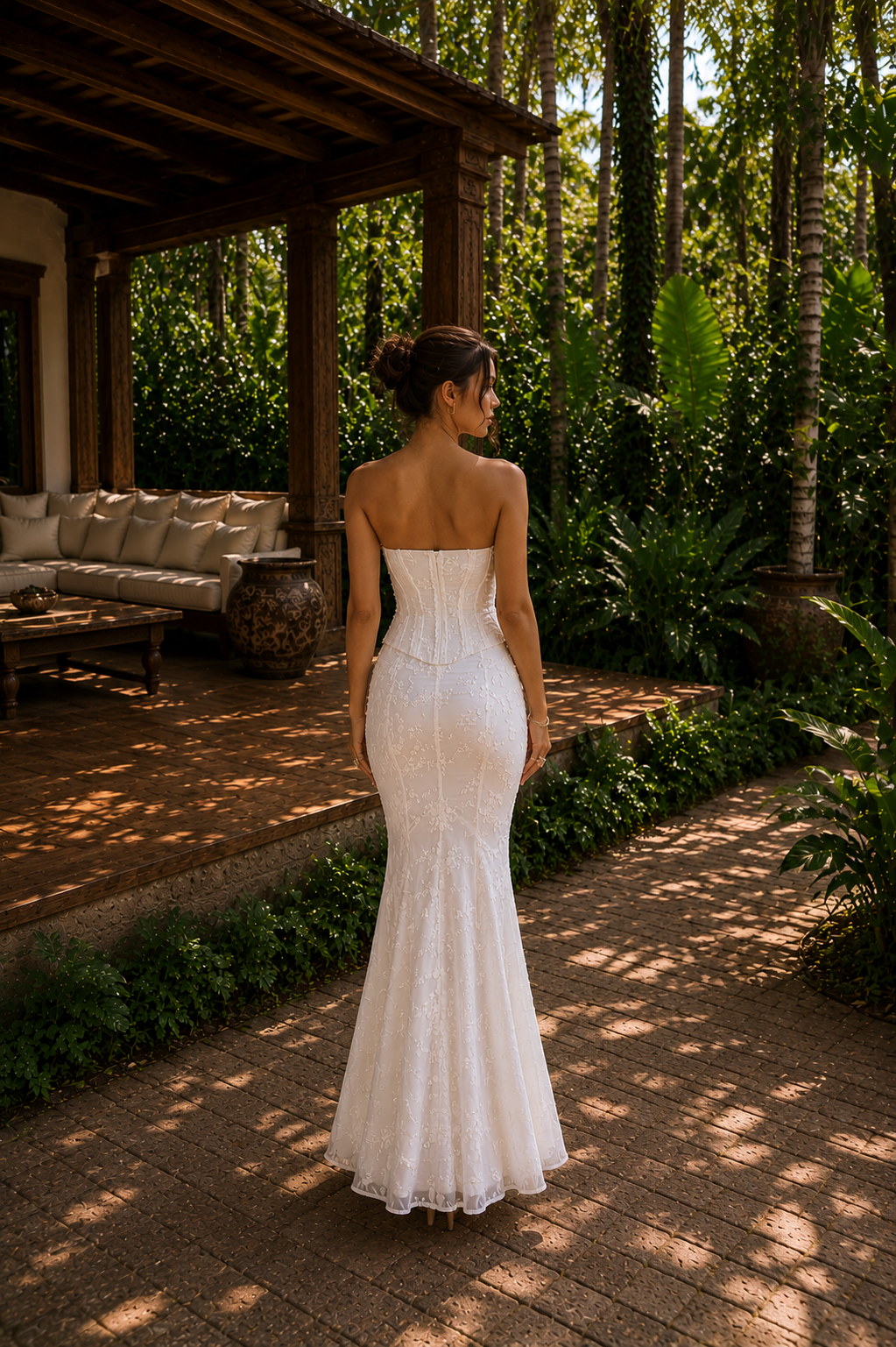 Eternal Bloom Valmont — Vestido Midi Encaje Floral & Corsé | Bali