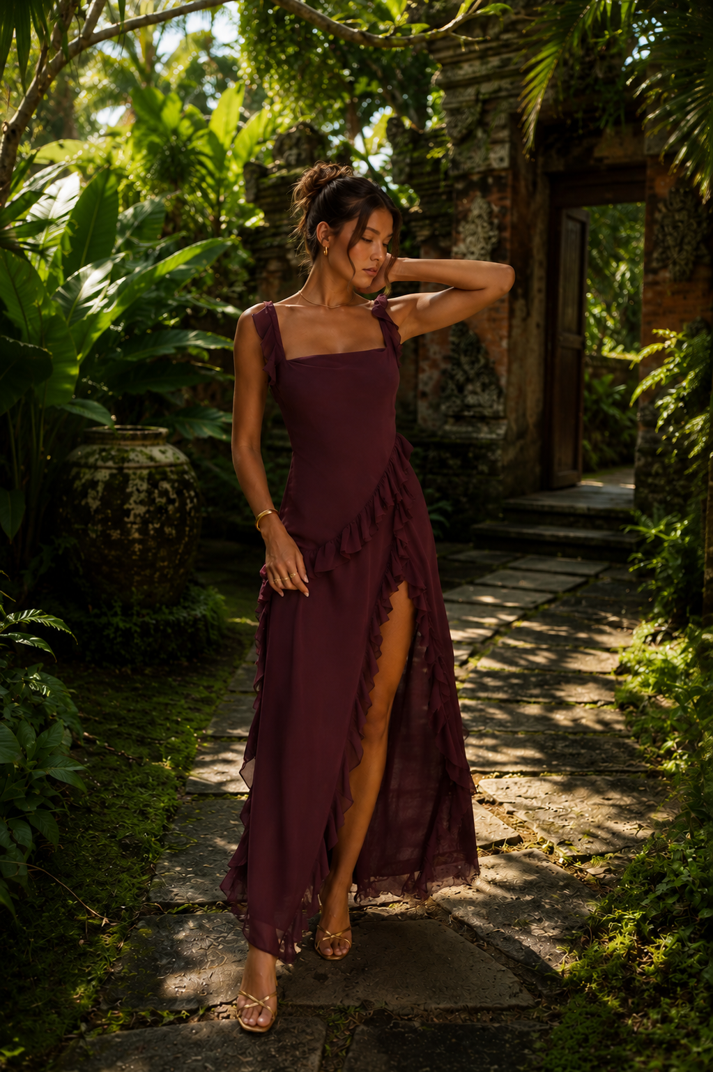 Luz Valmont — Vestido Deslumbrante con Volantes | Colección Bali