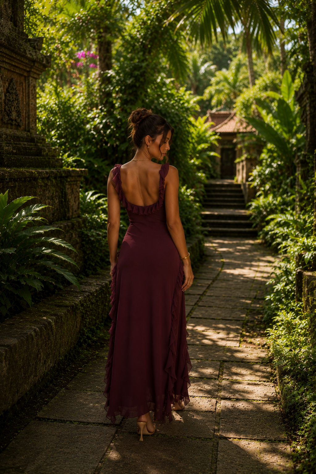 Luz Valmont — Vestido Deslumbrante con Volantes | Colección Bali