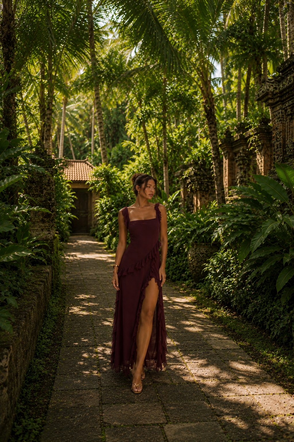 Luz Valmont — Vestido Deslumbrante con Volantes | Colección Bali