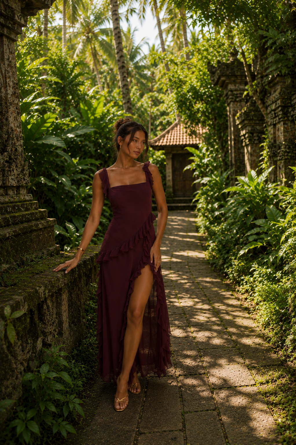 Luz Valmont — Vestido Deslumbrante con Volantes | Colección Bali