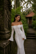 Rosalie Valmont — Vestido Maxi Off-Shoulder de Encaje | Bali
