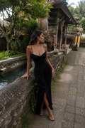 Edith Valmont — Vestido Largo Tirantes Abertura & Volantes | Bali