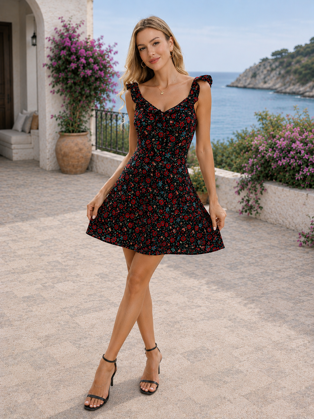 Victoria Valmont — Mini Vestido Floral | Colección Ibiza