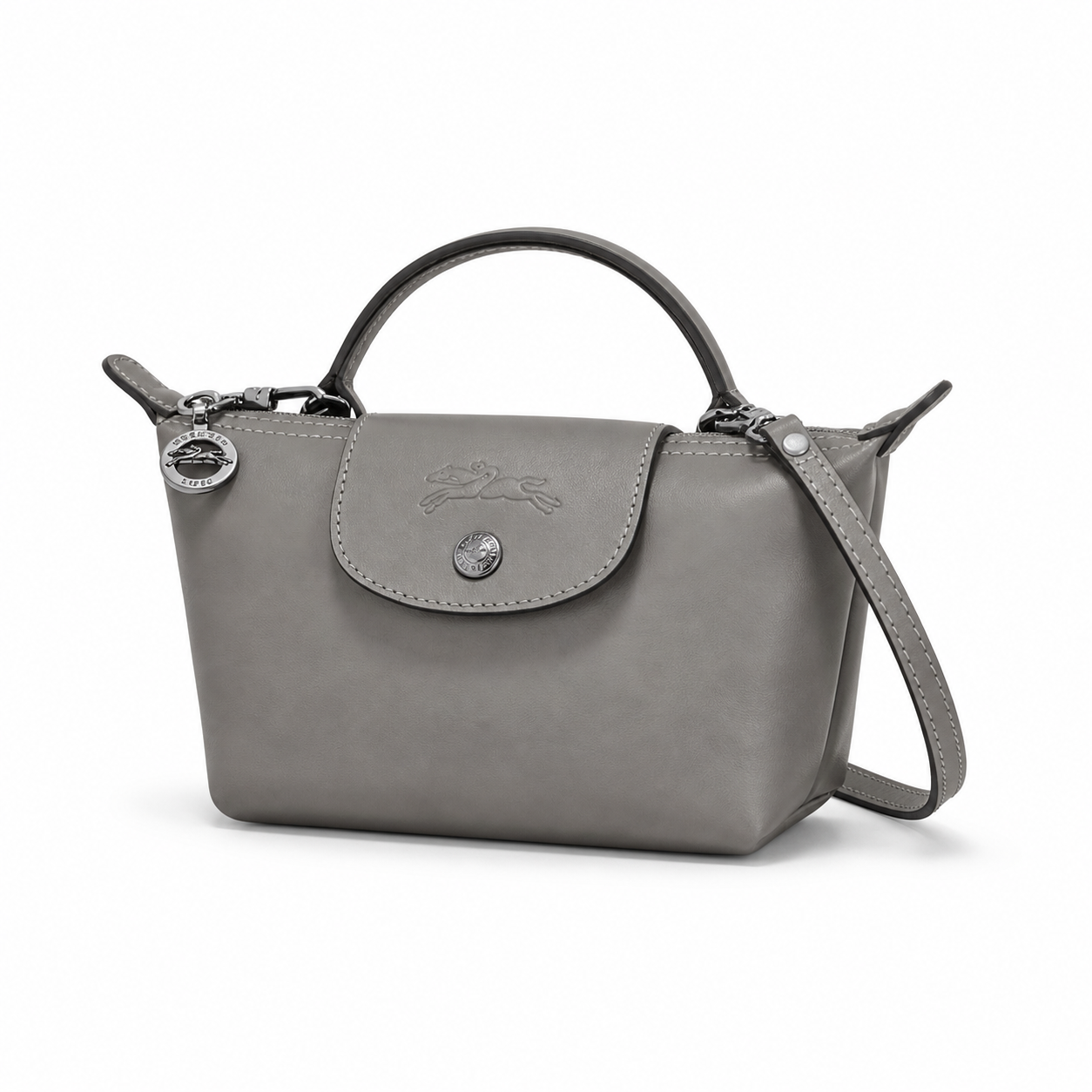 Parisien Valmont — Mini Bolso Piel Gris | Gris Élégant