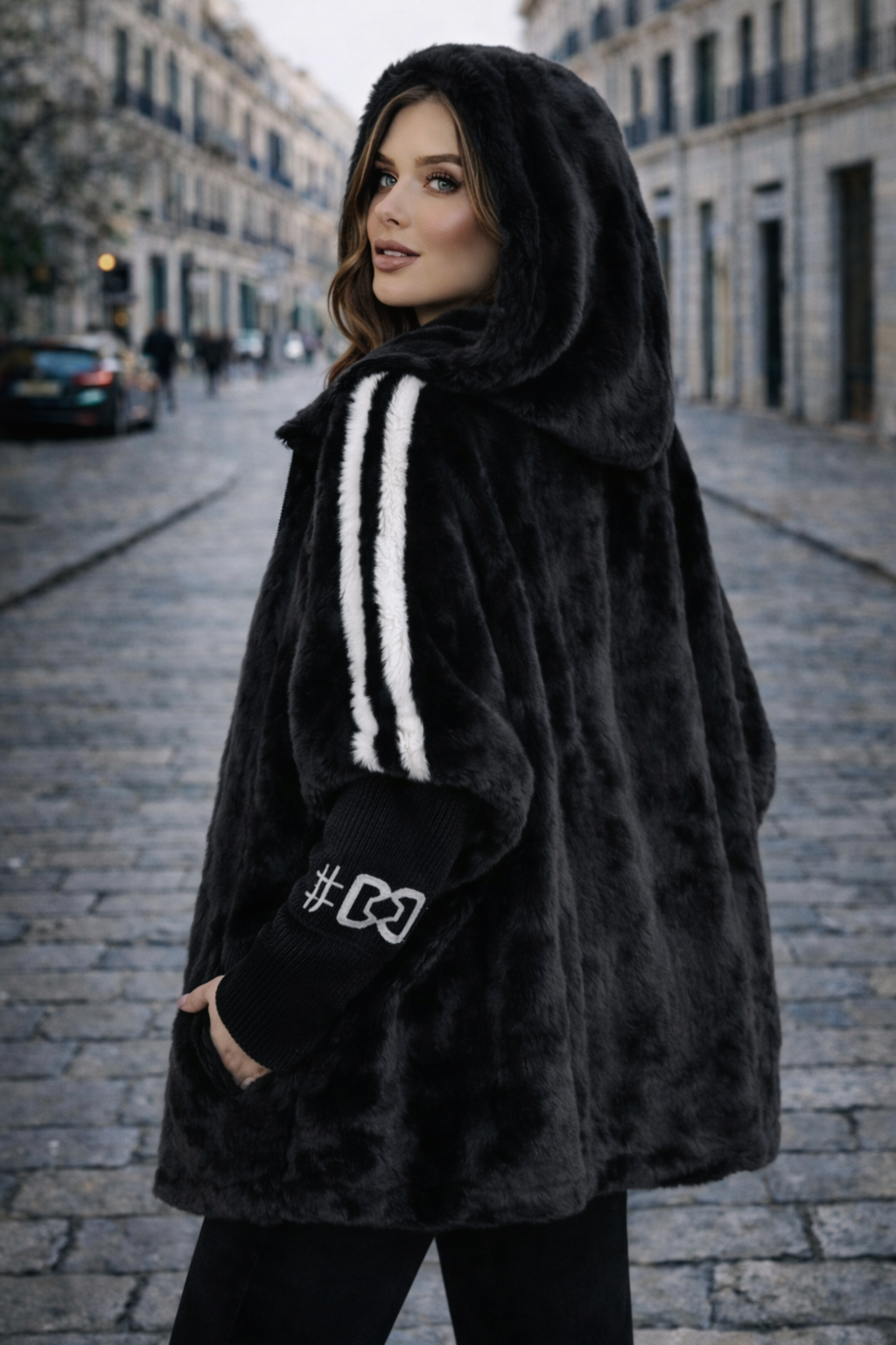 Camila Signature Valmont — Chaqueta de Pelo con Capucha | LIQUIDACIÓN 70%