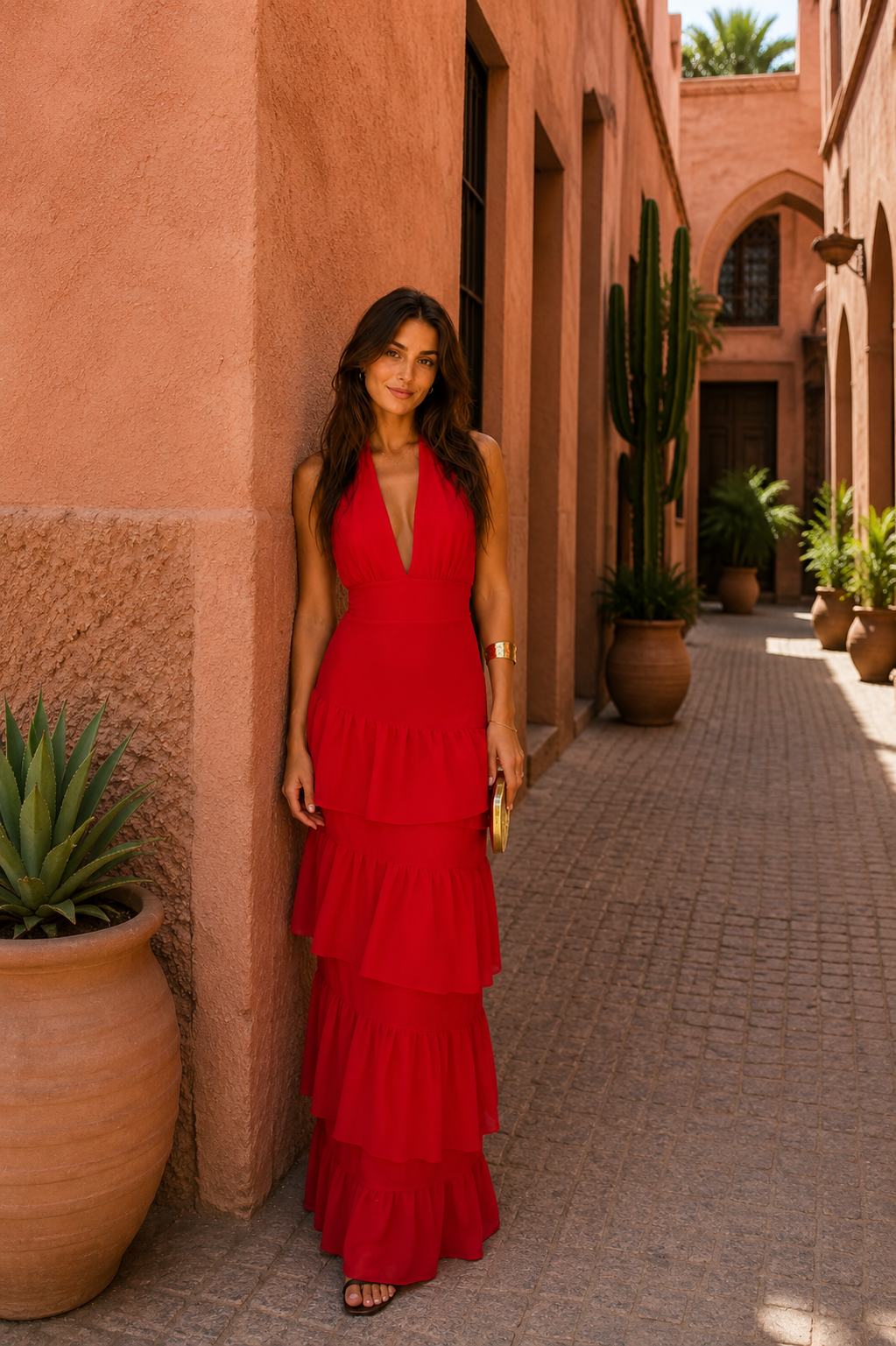 Manila Valmont — Vestido Rojo | Colección Marrakech