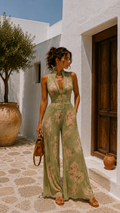 Valentina Valmont — Mono Plisado Chiffon Verde Salvia | Marbella