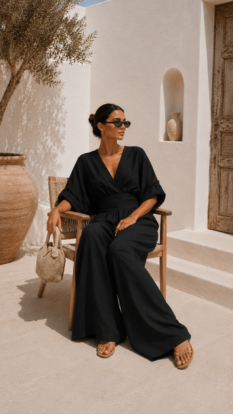 Valeria Valmont — Mono Chiffon Escote en V | Colección Marbella