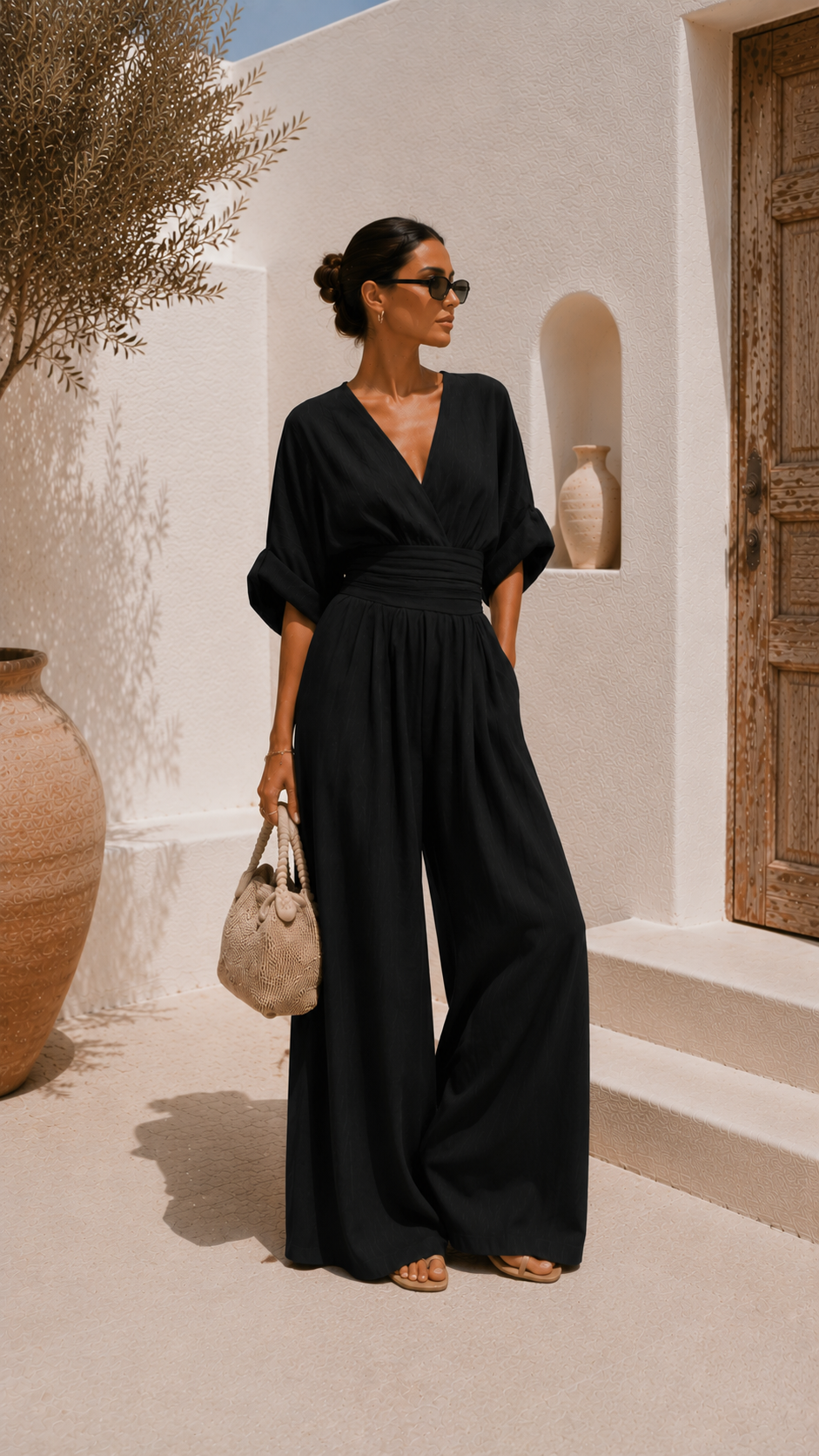 Valeria Valmont — Mono Chiffon Escote en V | Colección Marbella