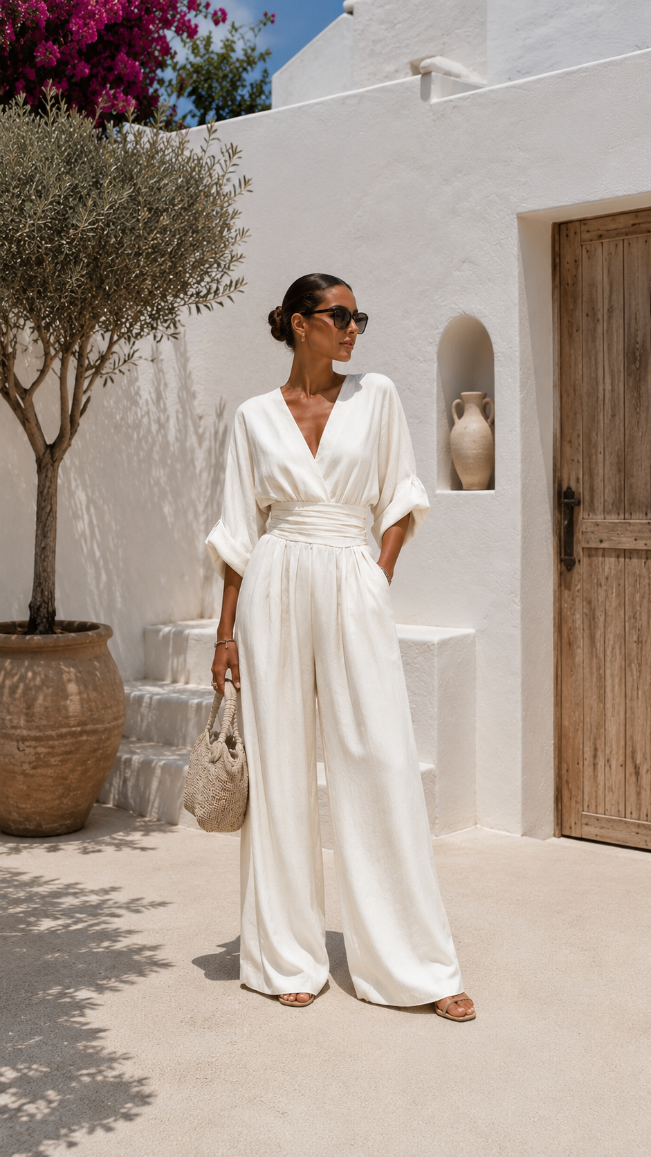 Valeria Valmont — Mono Chiffon Escote en V | Colección Marbella