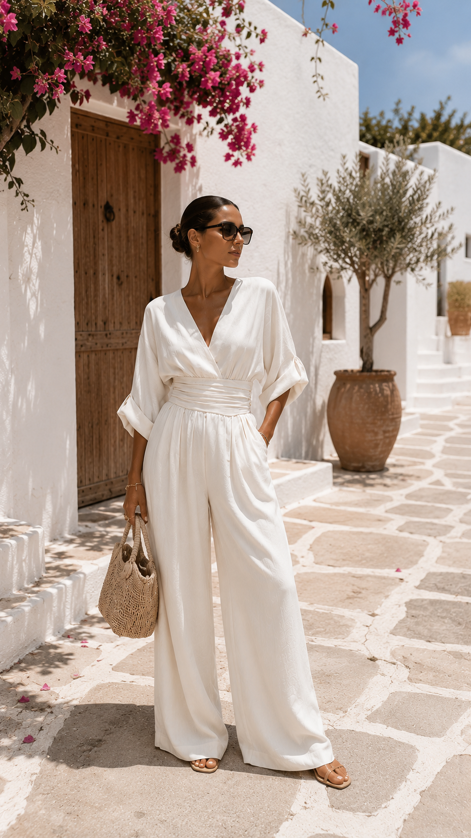 Valeria Valmont — Mono Chiffon Escote en V | Colección Marbella
