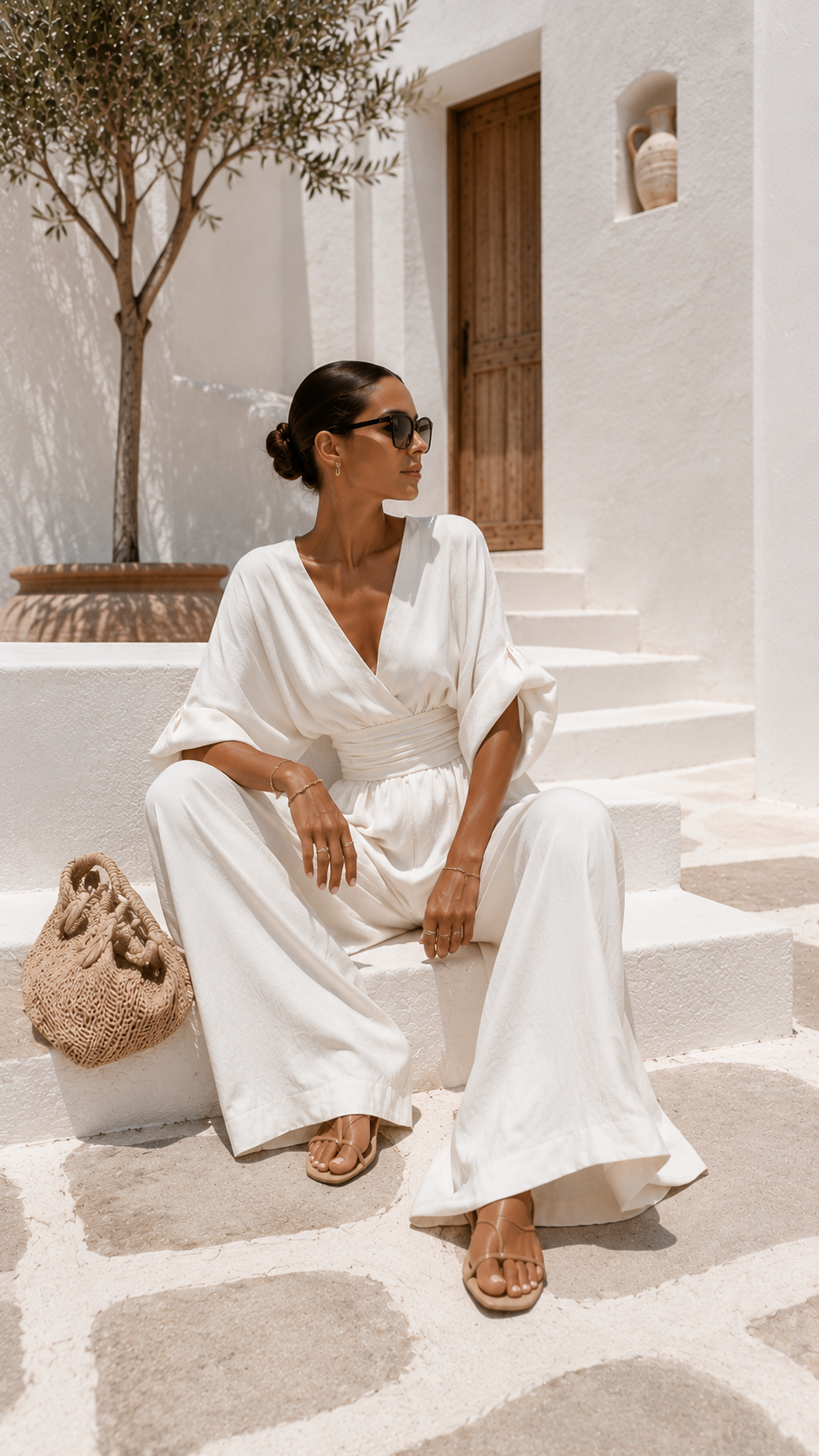 Valeria Valmont — Mono Chiffon Escote en V | Colección Marbella