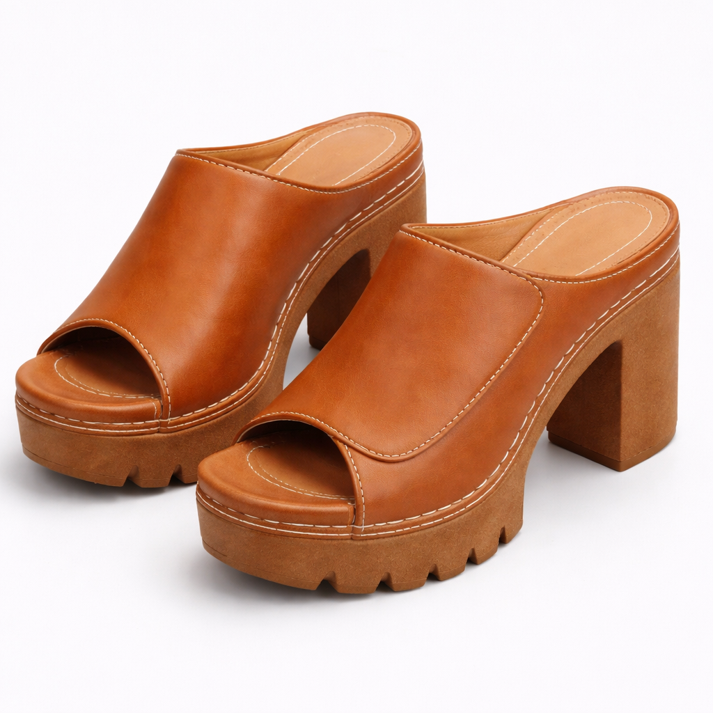 Sandalia Mizella Valmont — Cuña Cuero Femenina Premium | Marrón, Negro, Beige, Blanco y Rojo