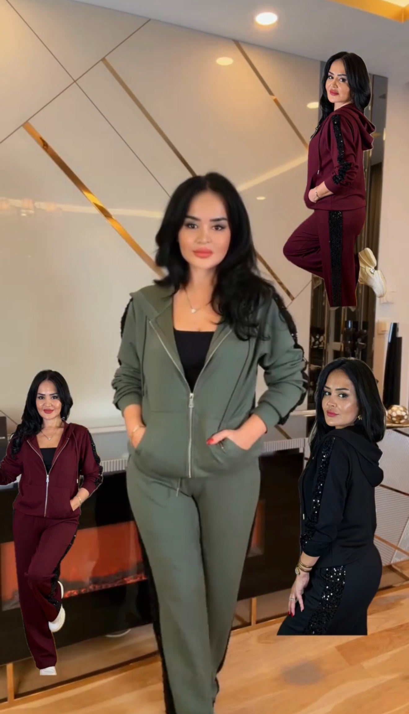 Elody Glam Valmont — Conjunto Sudadera & Pantalón Lentejuelas | Brillo sin Esfuerzo