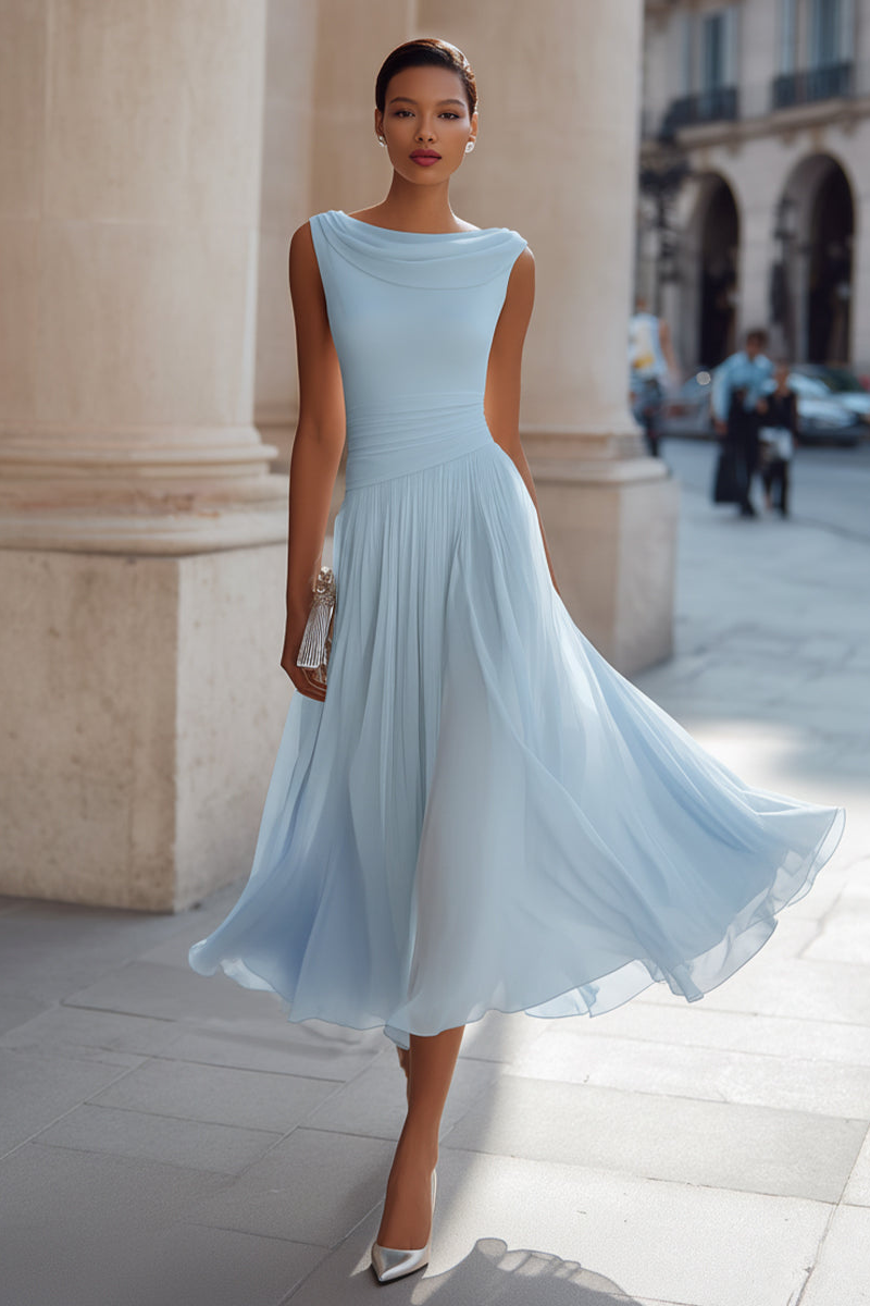 Emma | Vestido Midi Elegante de Ceremonia - Color Blanco