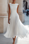 Emma | Vestido Midi Elegante de Ceremonia - Color Blanco