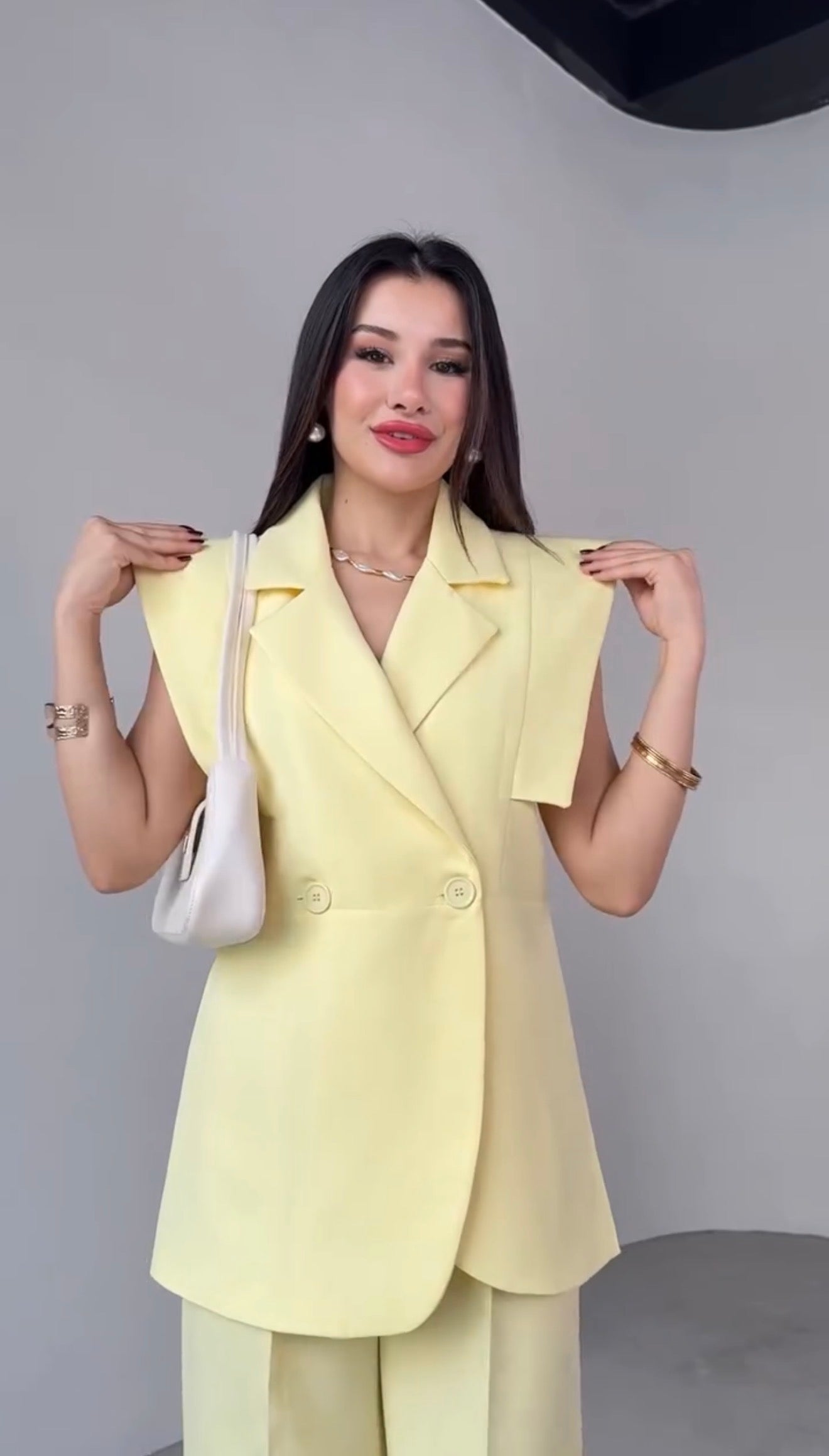 Méndez Blanc Valmont — Conjunto Blazer Sin Mangas & Wide Leg | Blanc Total
