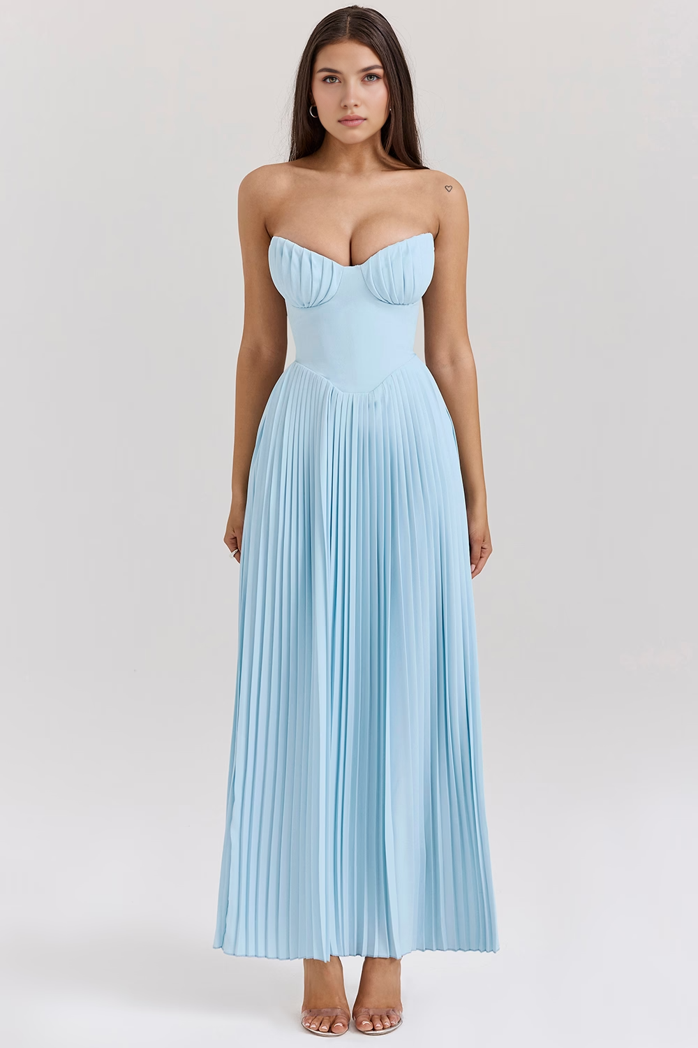 Celeste Grace Valmont — Vestido Midi Corsé & Falda Plisada | Gracia Nocturna