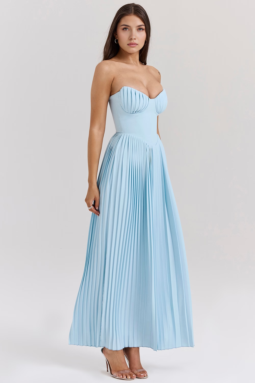 Celeste Grace Valmont — Vestido Midi Corsé & Falda Plisada | Gracia Nocturna