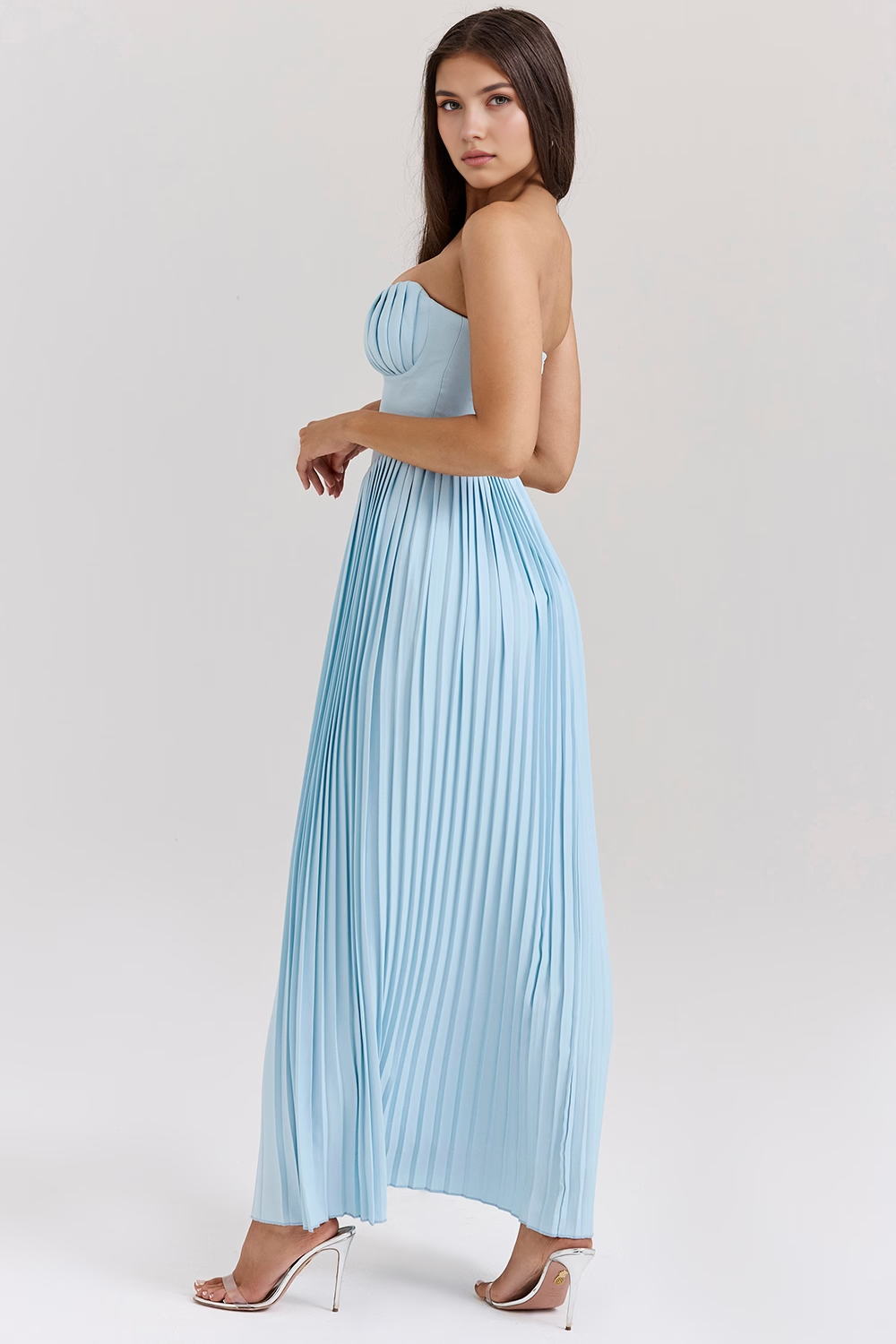 Celeste Grace Valmont — Vestido Midi Corsé & Falda Plisada | Gracia Nocturna