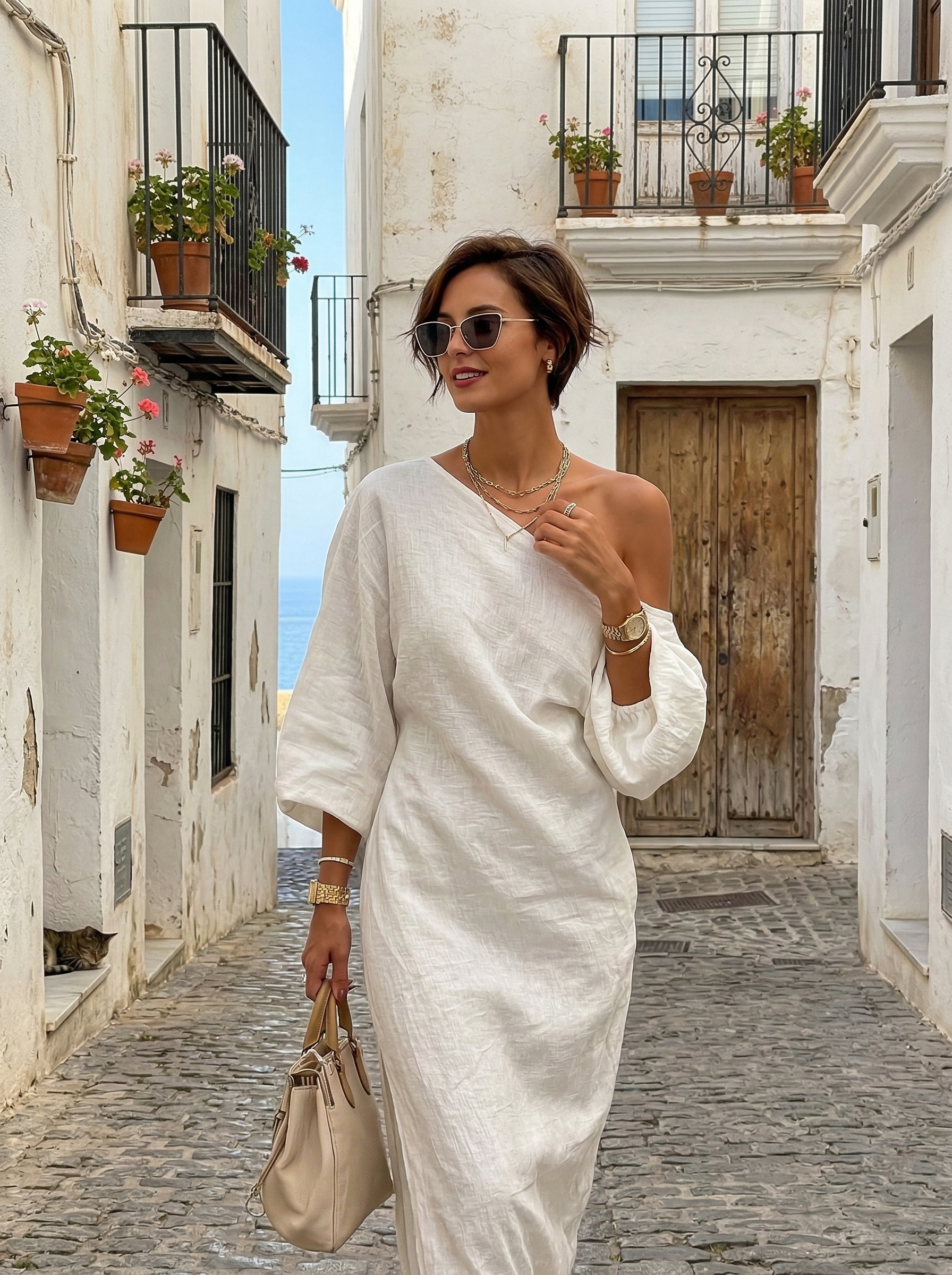 Candela Valmont — Vestido Largo de Lino | Colección Marbella 2026