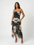 Helena Valmont — Vestido Negro Estampado Floral | Marbella 2026