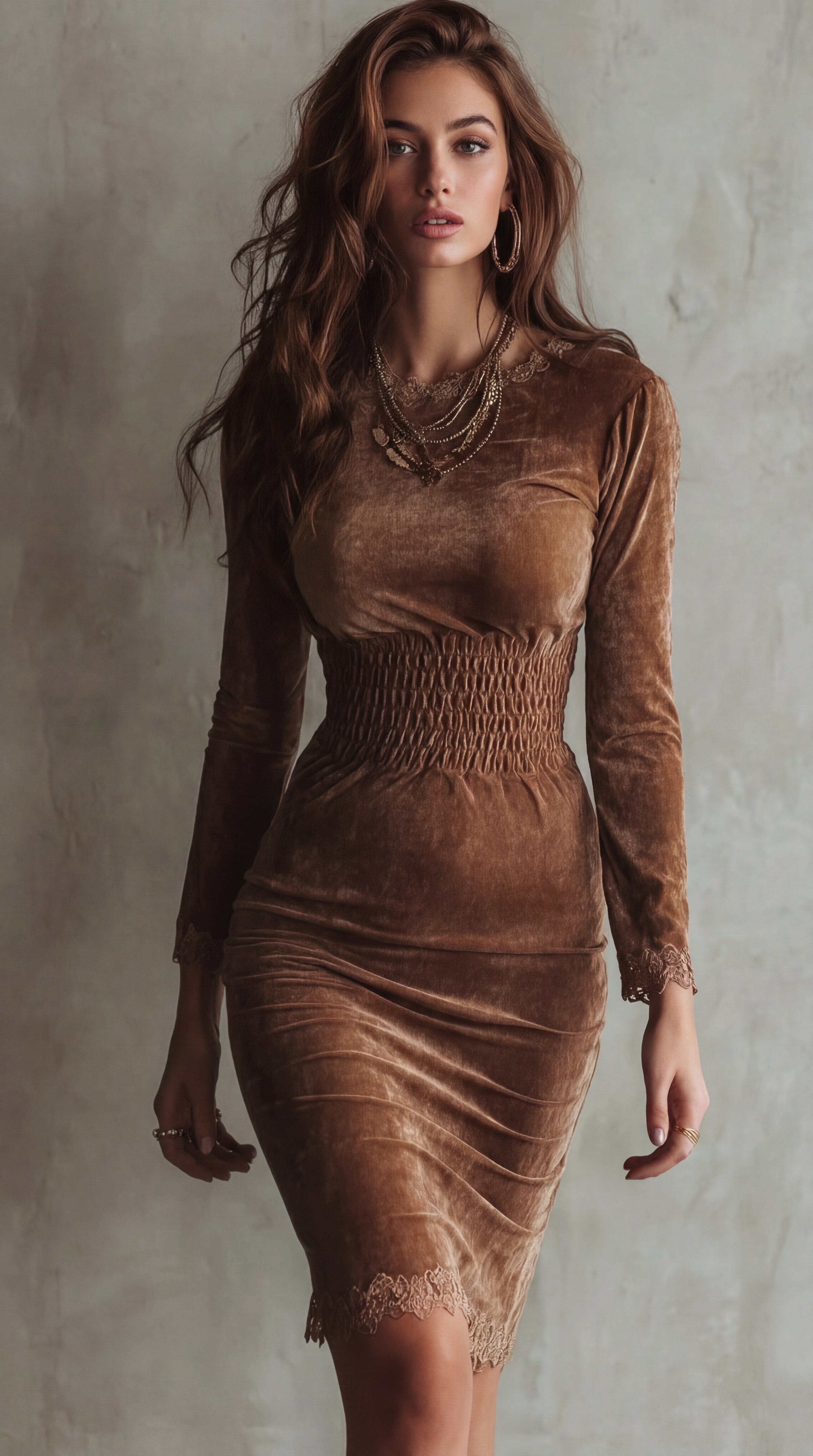 Rosalie Valmont — Vestido de Terciopelo Cintura Fruncida | Romanticismo Oscuro