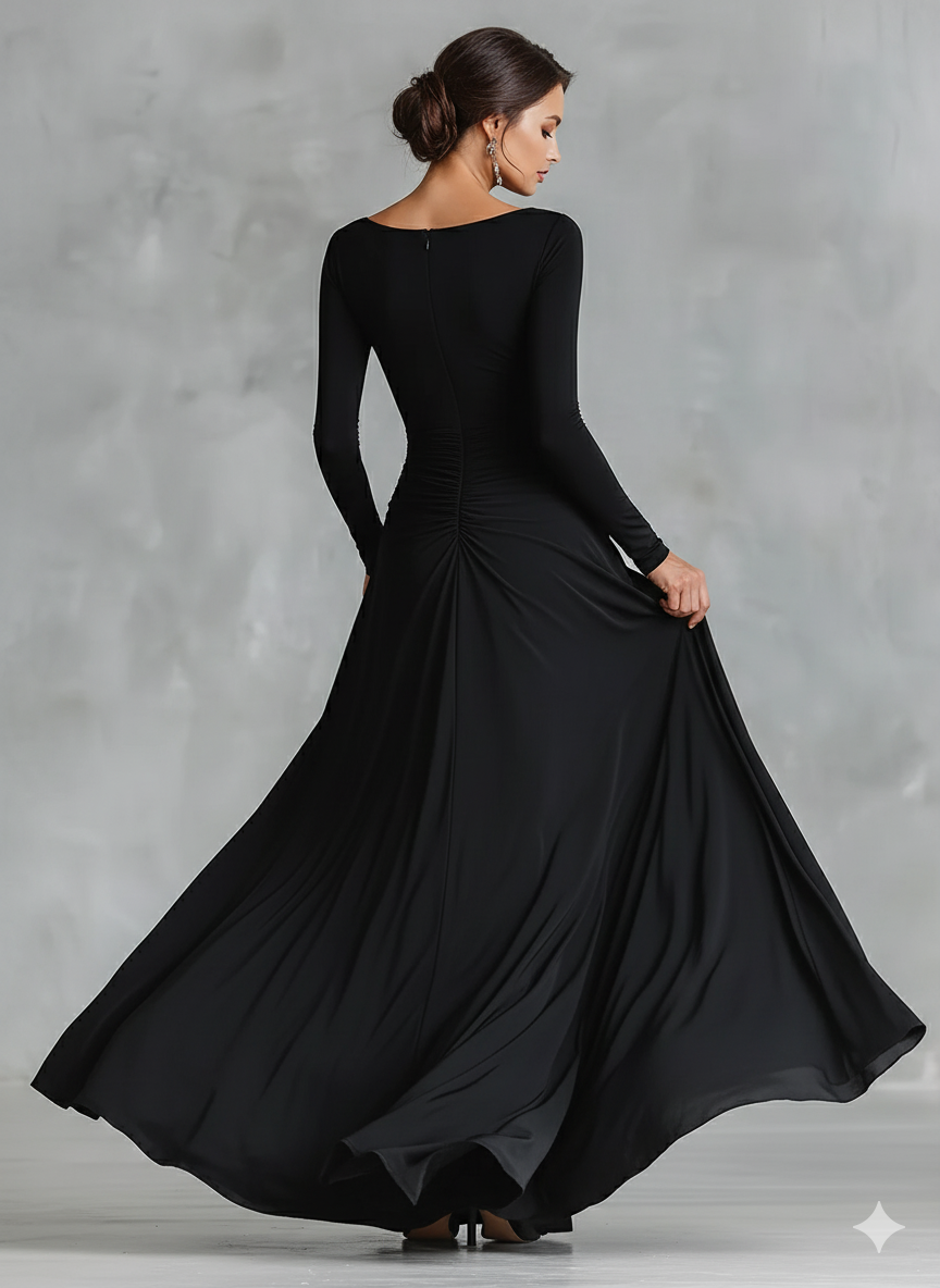 Plis Valmont — Vestido Maxi Elegante con Pliegues Fluidos | Gracia