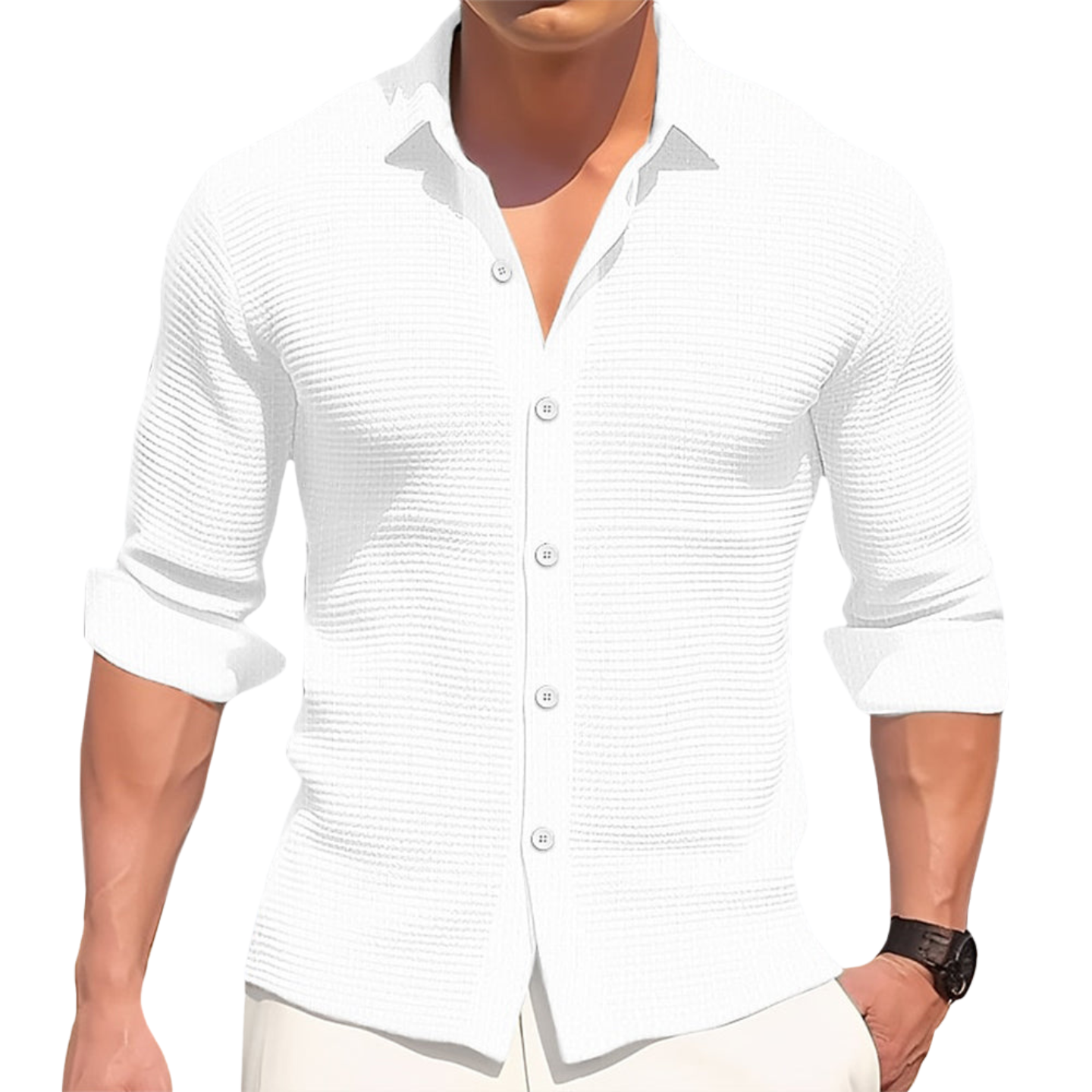 Camisa Coton Valmont — Distinción sin esfuerzo | Blanco