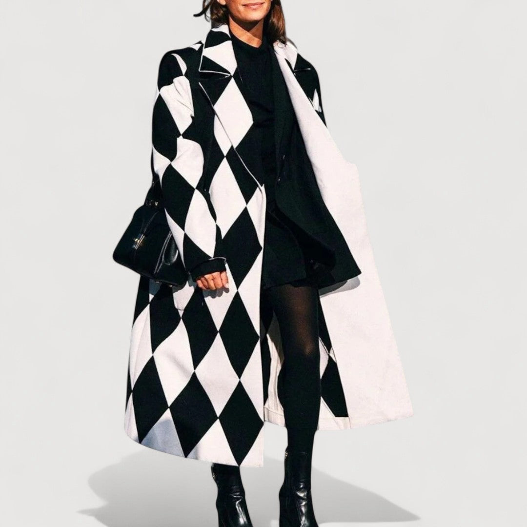 Abrigos Mirelle Valmont — elegancia que protege y enamora | Abrigo Estampado con Motivos