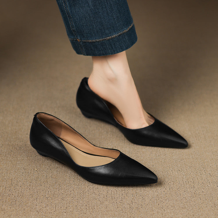Bailarina Arla Valmont — Piel Premium Punta Fina | Albaricoque, Marrón y Negro