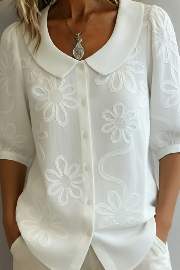 Blusa Fiora Valmont — Elegancia floral irresistible | Daniela Valmont