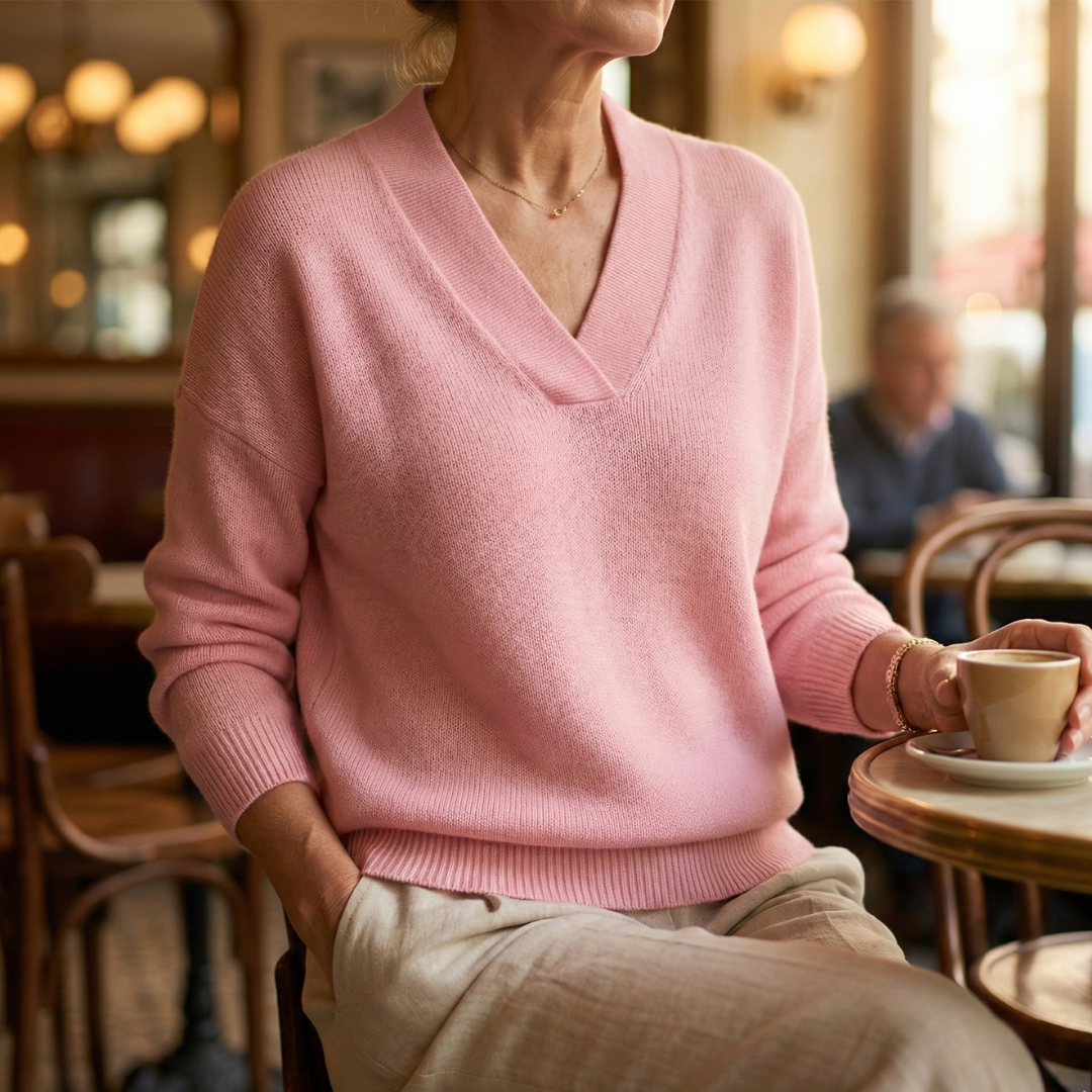 Jerseys Faye Valmont — suavidad que viste con distinción | Jersey Cuello V Suave Corte Relajado