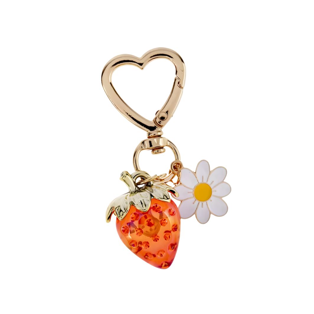 Daisy Strawberry Valmont — Charm para Bolso Fresa & Margarita | Accessoire