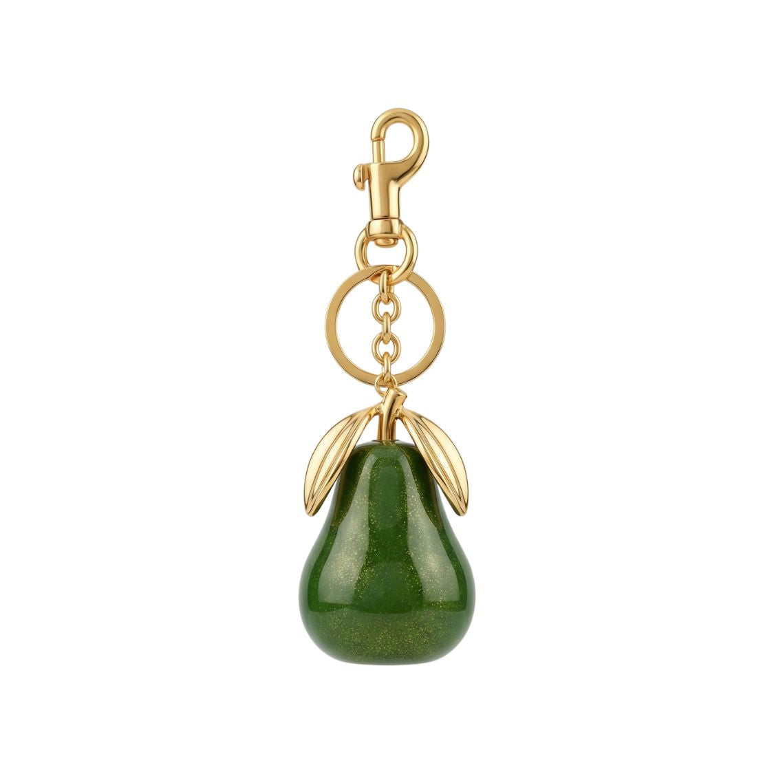 Golden Pear Valmont — Charm Pera Dorada para Bolso | Dorado & Suave