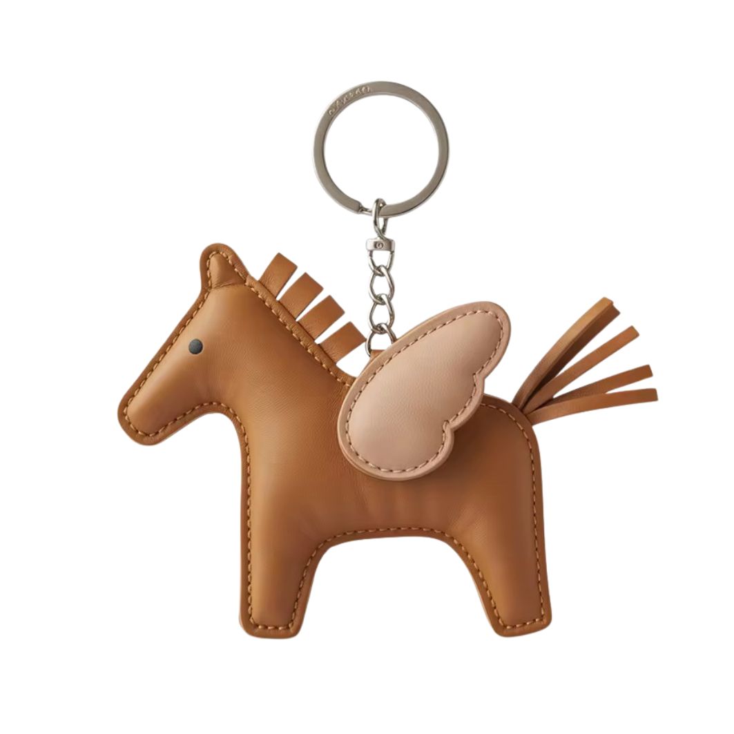 Pegaso Valmont — Charm Caballo Alado en Piel para Bolso | Mythique